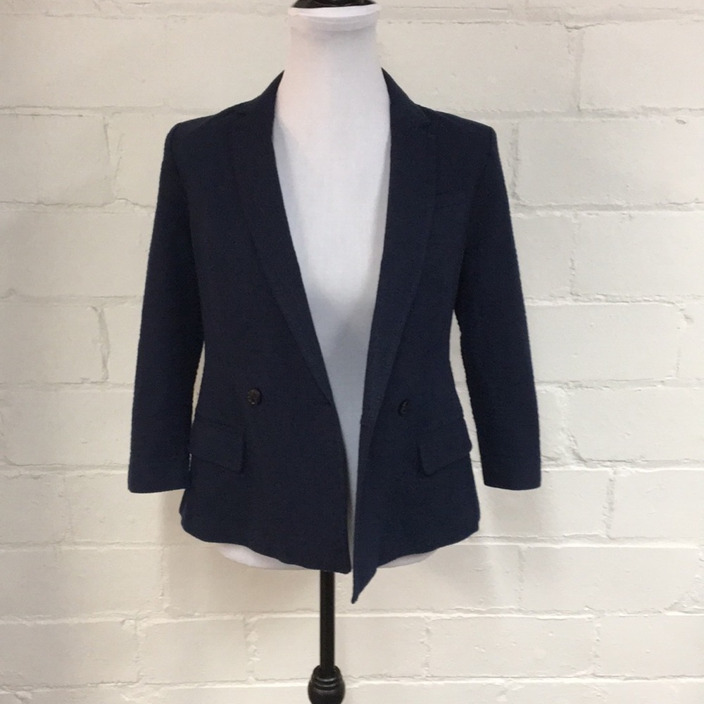 BR Seersucker Doublebreasted Blazer in Preppy Navy